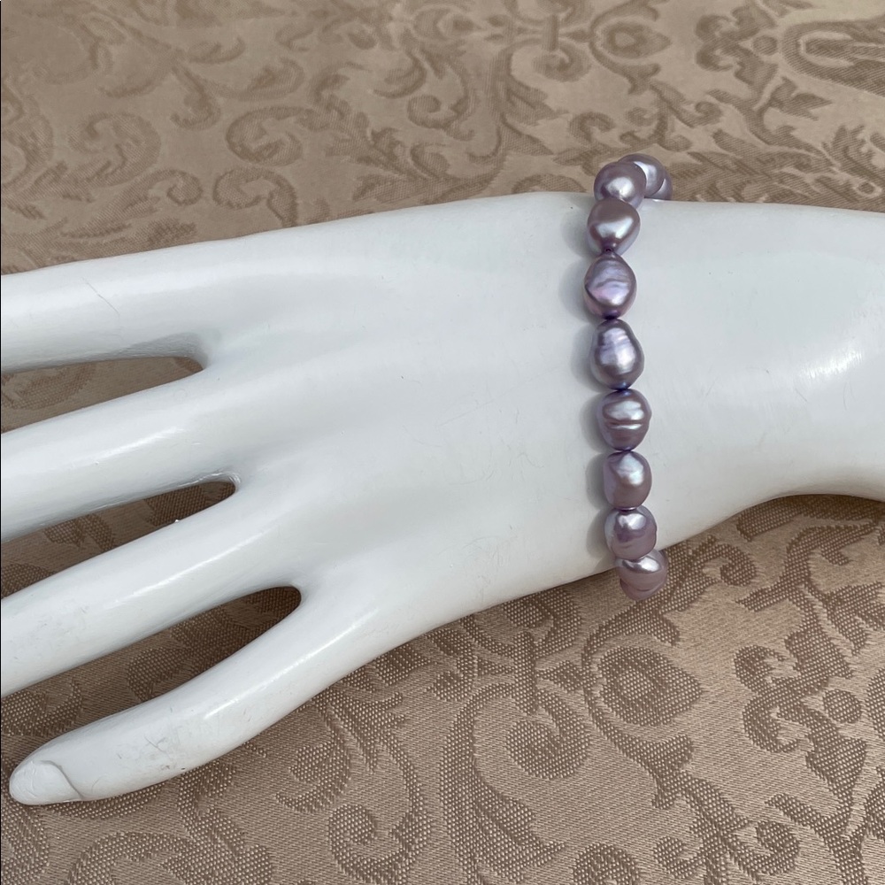 Elegant Purple Pearl Bracelet stretch